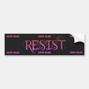 Pegatina Para Coche Resistir rosa y negro
