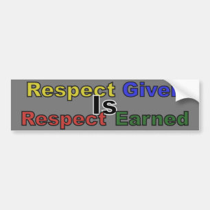 Pegatina Para Coche Respect Given Is Respect Earned