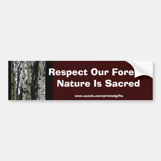 Pegatina Para Coche RESPETAR NUESTROS BOSQUES Serie de regalos del Día (Frente)