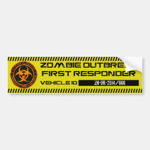 Pegatina Para Coche Respondedor del brote del zombi primer