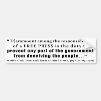 Pegatina Para Coche Responsabilidades de una cita de la prensa libre