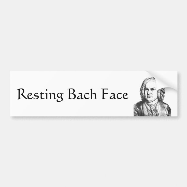 Pegatina Para Coche Resting Bach Face Classical Music Composer (Frente)