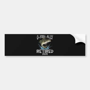 Pegatina Para Coche Retirado O-Fish-Ally 2026 Humor Divertido