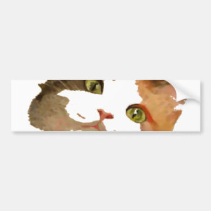 Pegatina Para Coche Retrato artístico de gato de Calico teñido de colo