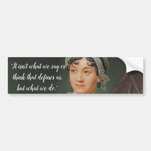 Pegatina Para Coche retrato y cita de Jane Austen
