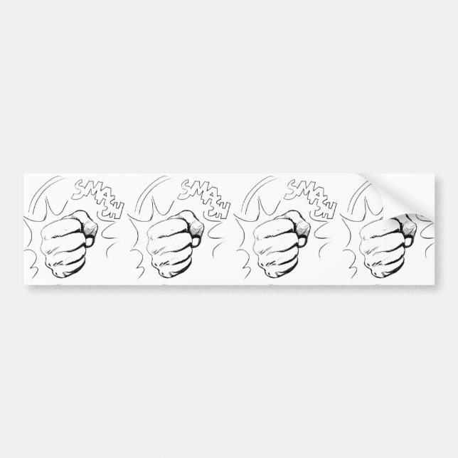 Pegatina Para Coche Retro Pop Art Smash Sketch Sticter Bumper (Frente)