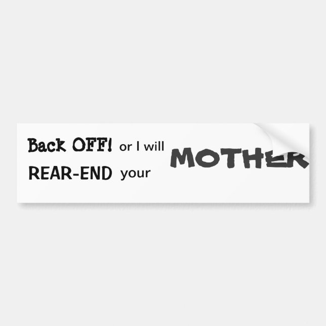 Pegatina Para Coche Retroceda o EXTREMO POSTERIOR su (Frente)