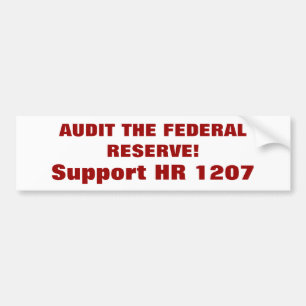 Pegatina Para Coche ¡REVISE FEDERAL RESERVE! , Ayuda hora 1207
