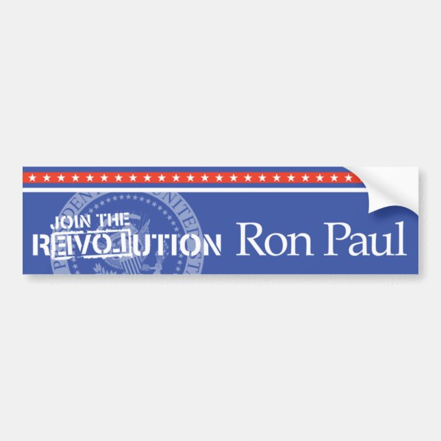 Pegatina Para Coche Revolución Bumpersticker de Ron Paul (Frente)