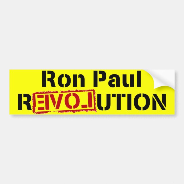 Pegatina Para Coche Revolución de Ron Paul (Frente)