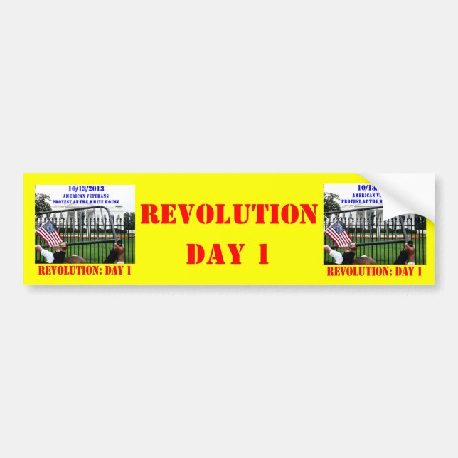 PEGATINA PARA COCHE REVOLUCIÓN: DÍA 1 (Frente)