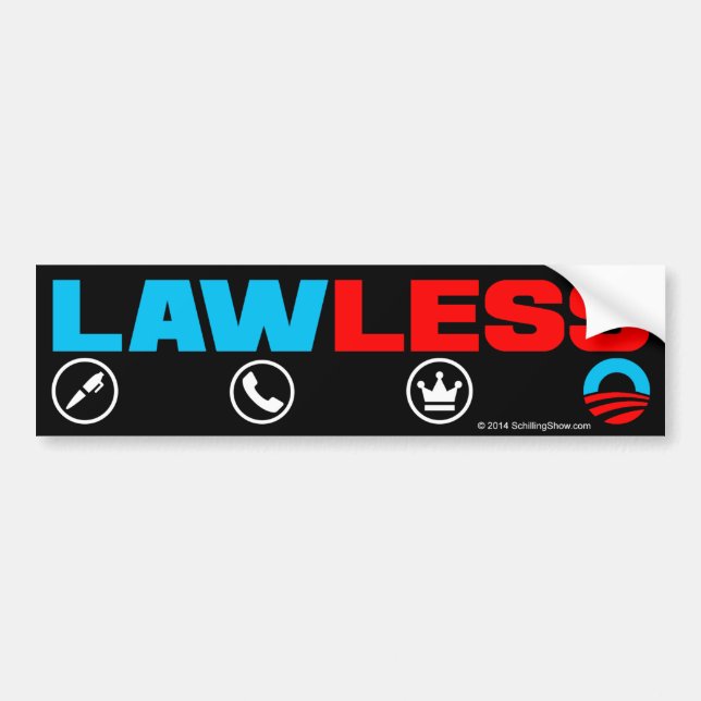 Pegatina Para Coche Rey Obama Lawless Bumpersticker (Frente)