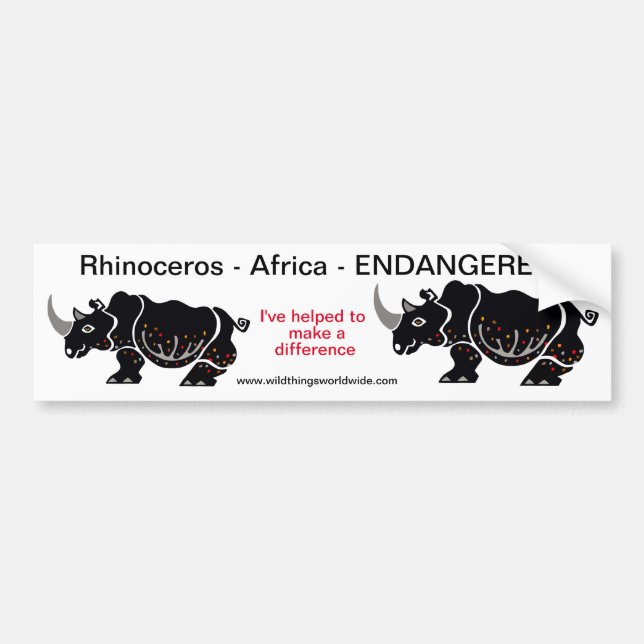 Pegatina Para Coche Rhinoceros - bumper sticker (Frente)