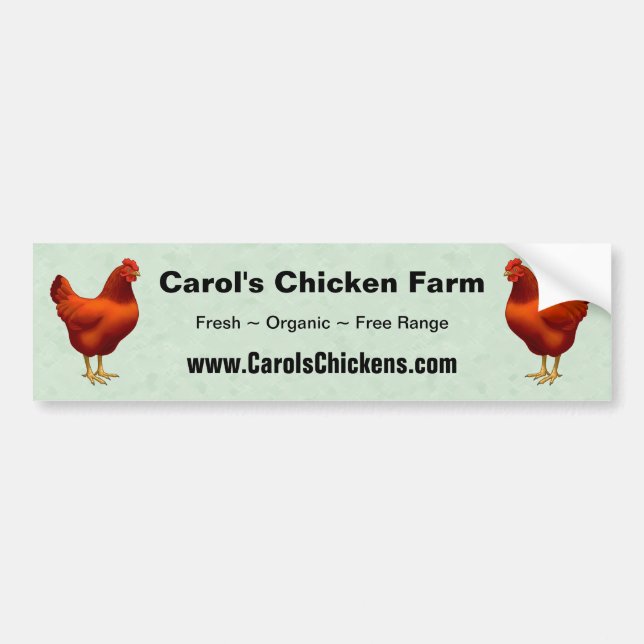 Pegatina Para Coche Rhode Island Red Hen (Frente)