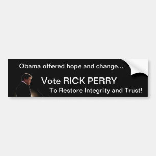 Pegatina Para Coche Rick Perry - integridad y confianza