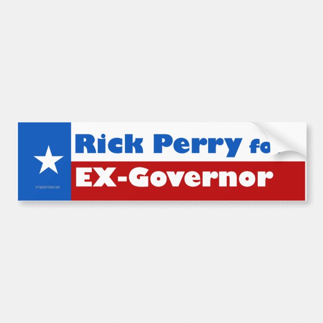 Pegatina Para Coche Rick Perry para el Ex-Gobernador (Frente)