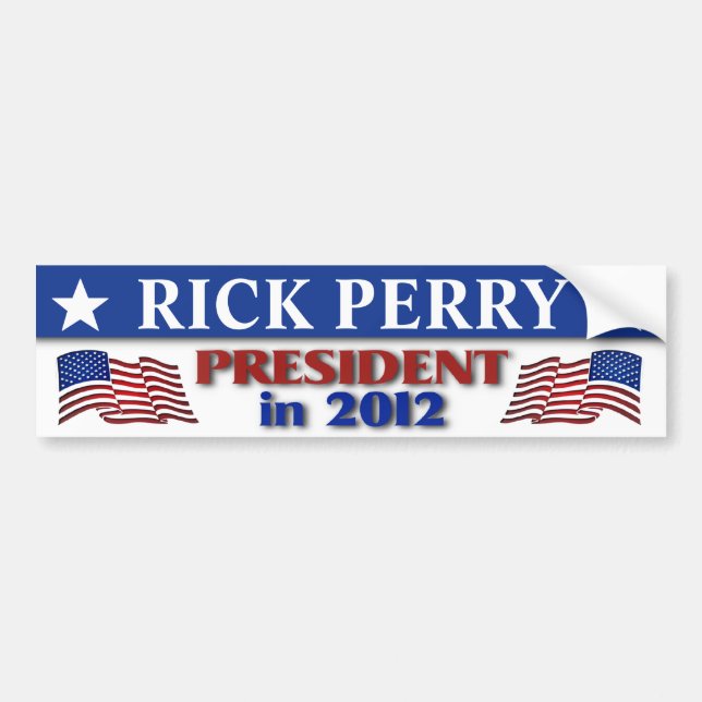 Pegatina Para Coche Rick Perry presidente en 2012 (Frente)