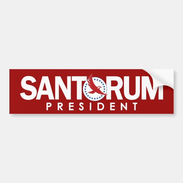 Pegatina Para Coche Rick Santorum por presidente (Frente)