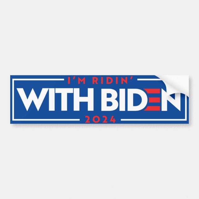 Pegatina Para Coche Ridin' Con Biden 2024 (Frente)