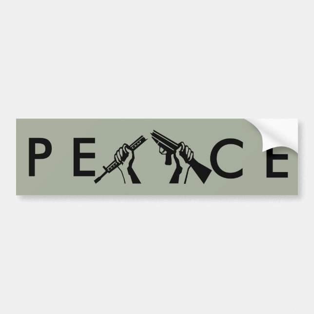Pegatina Para Coche Rifle roto paz (Frente)