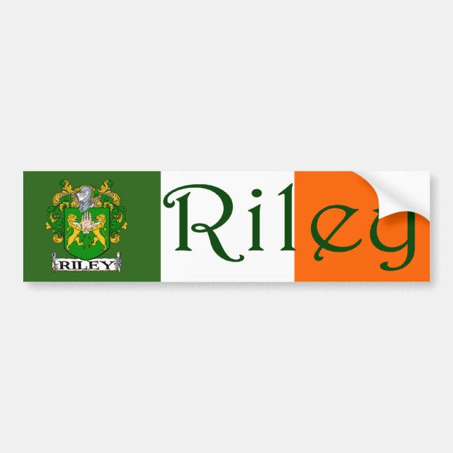 Pegatina Para Coche Riley Coat of Arms Flag Bumper Sticker (Frente)