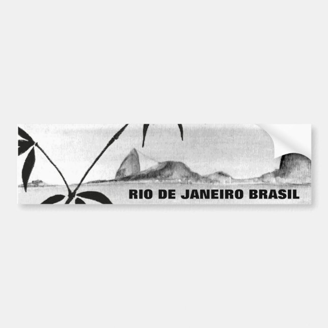 Pegatina Para Coche Rio landscape in b&w (Frente)
