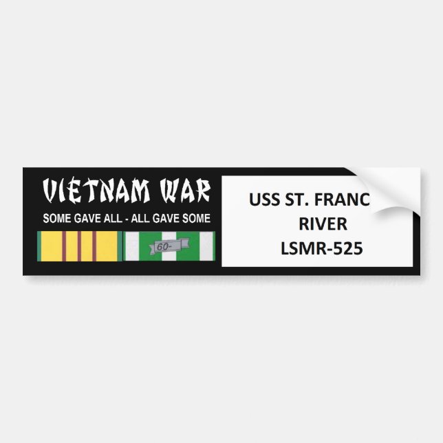 PEGATINA PARA COCHE RÍO LSMR-525 DE USS ST FRANCIS (Frente)