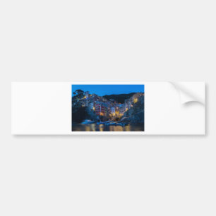 Pegatina Para Coche Riomaggiore por la noche Cinque Terre Liguria Ital
