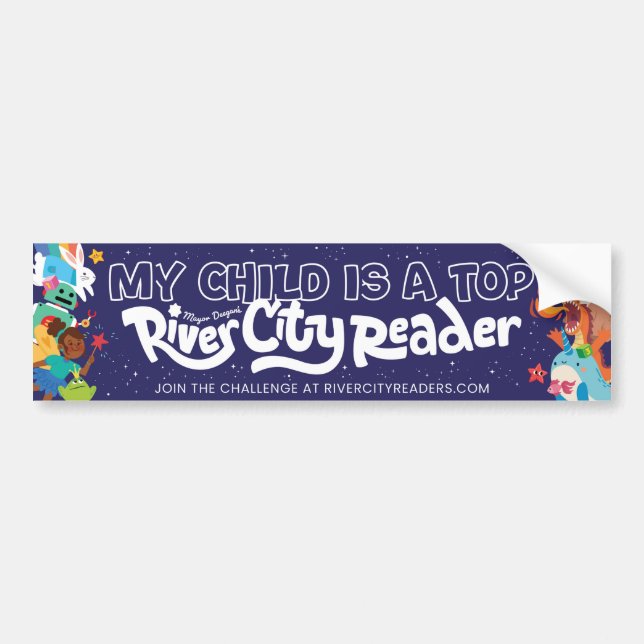Pegatina Para Coche River City Readers Bumper Sticker (Frente)