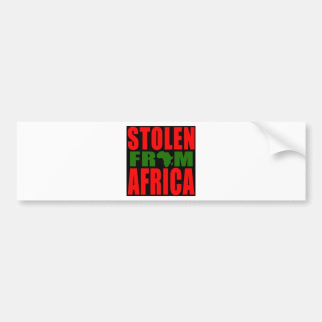 Pegatina Para Coche Robado de África - bandera negra y verde roja (Frente)