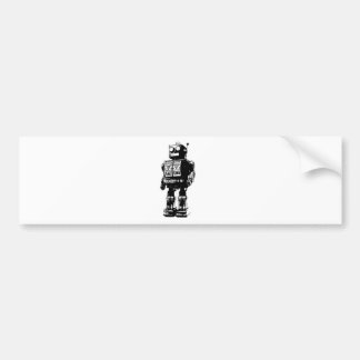 Pegatina Para Coche Robot blanco y negro del vintage