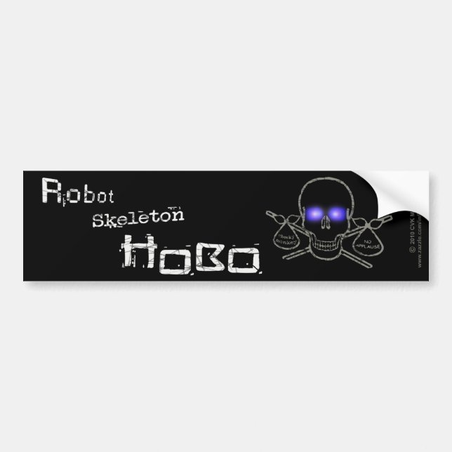 Pegatina Para Coche Robot Skeleton Hobo (Frente)