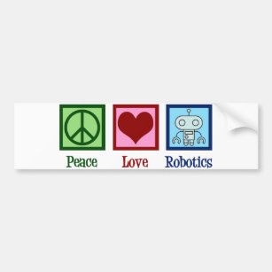 Pegatina Para Coche Robótica de amor por la paz