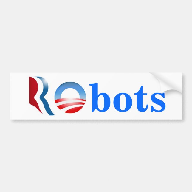 Pegatina Para Coche Robots de Romney Obama (Frente)