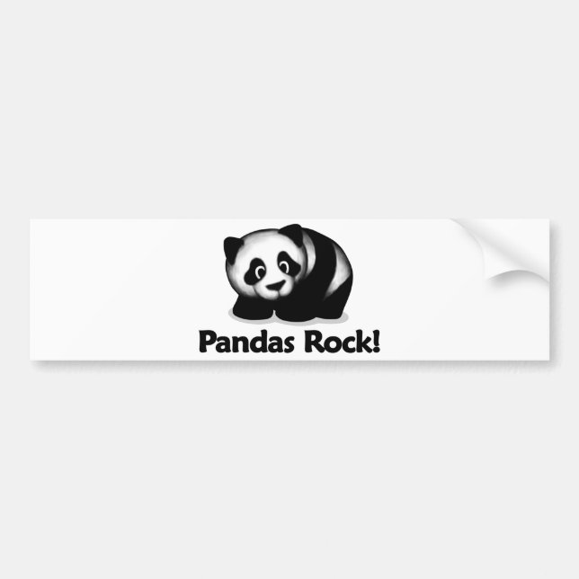 Pegatina Para Coche ¡Roca de las pandas! (Frente)