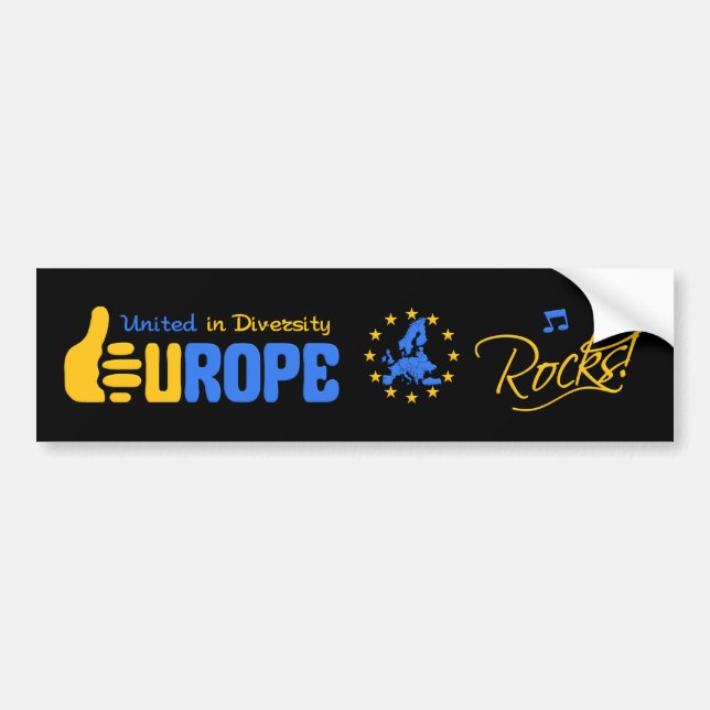 Pegatina Para Coche ¡Rocas de Europa! bumpersticker (Frente)
