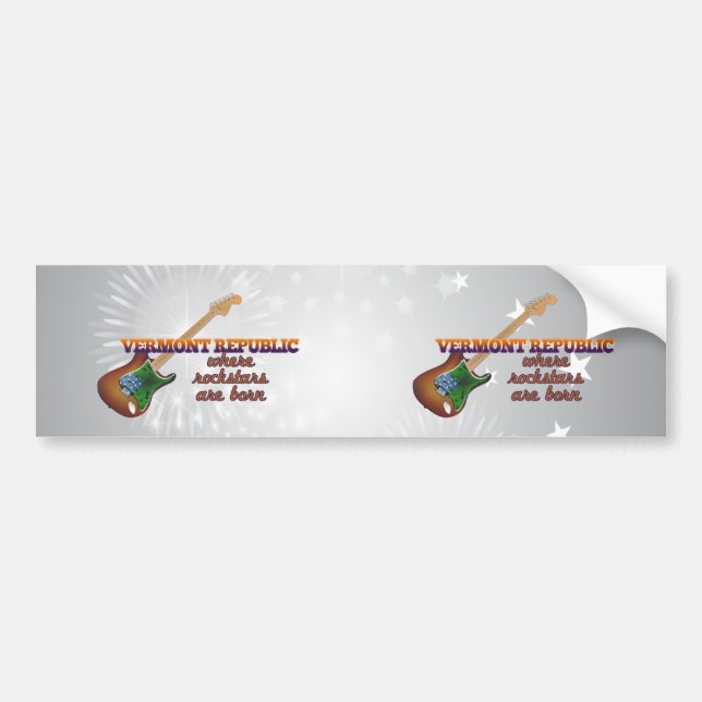 Pegatina Para Coche Rockstars nace en la república de Vermont (Frente)