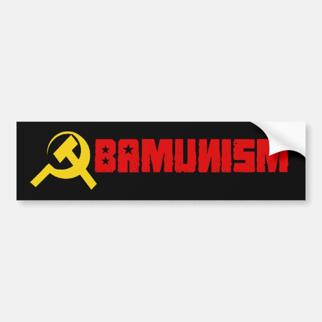 Pegatina Para Coche Rojo de Bumpersticker - de Obamunism (Frente)