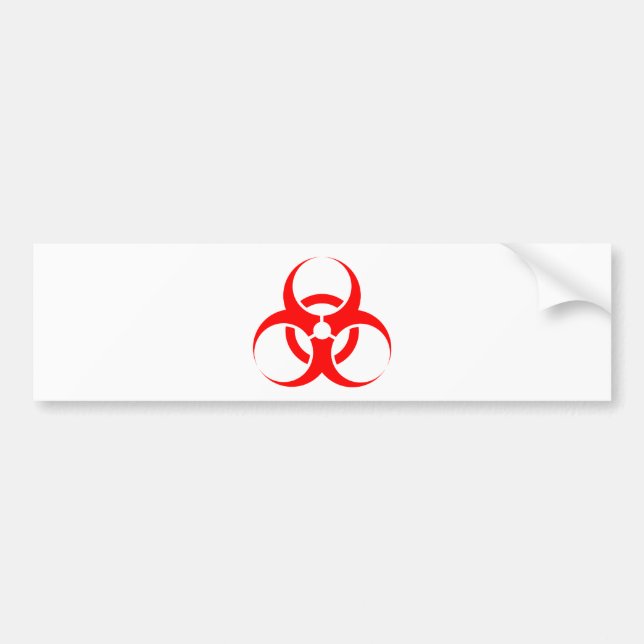 Pegatina Para Coche Rojo del símbolo del Biohazard (Frente)