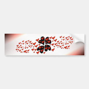 Pegatina Para Coche Rojo en los corazones negros