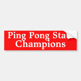 Pegatina Para Coche rojo, Ping Pong State, campeones