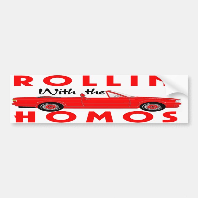PEGATINA PARA COCHE ROLLIN HOMOS BUMPER STICKER (Frente)