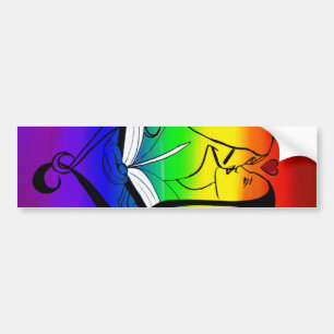 Pegatina Para Coche Romance de la lesbiana del arco iris