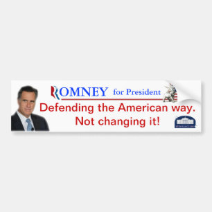 Pegatina Para Coche Romney: Defensa de la manera americana
