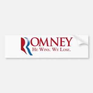 Pegatina Para Coche Romney - él gana. Perdemos