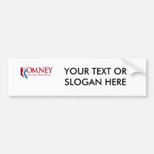 Pegatina Para Coche Romney - menos trabajos, más guerras