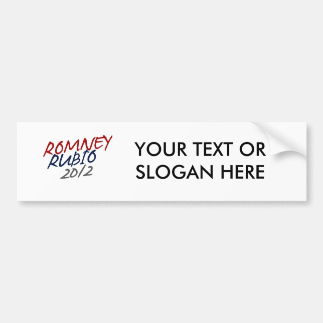 Pegatina Para Coche ROMNEY RUBIO VP SCRIPT.png (Frente)