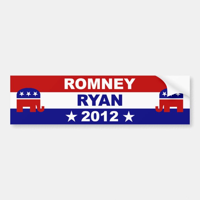Pegatina Para Coche Romney Ryan 2012 (Frente)