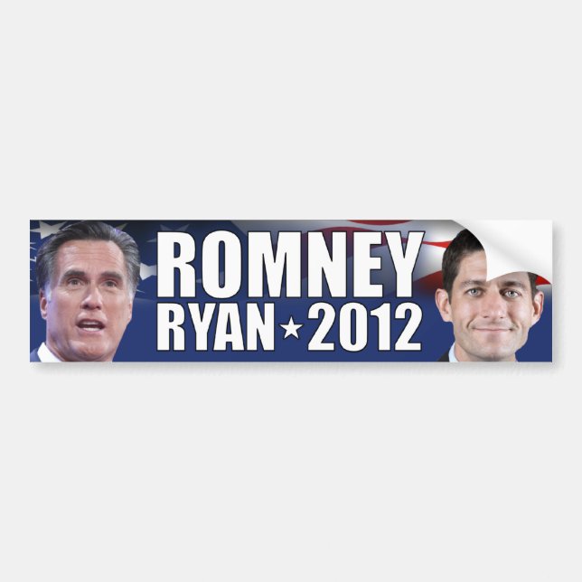 Pegatina Para Coche Romney - Ryan - 2012 (Frente)