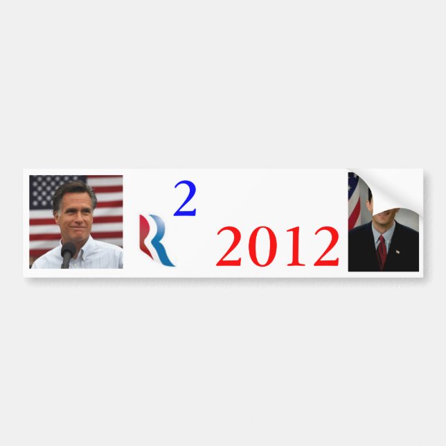 Pegatina Para Coche Romney Ryan 2012 (Frente)